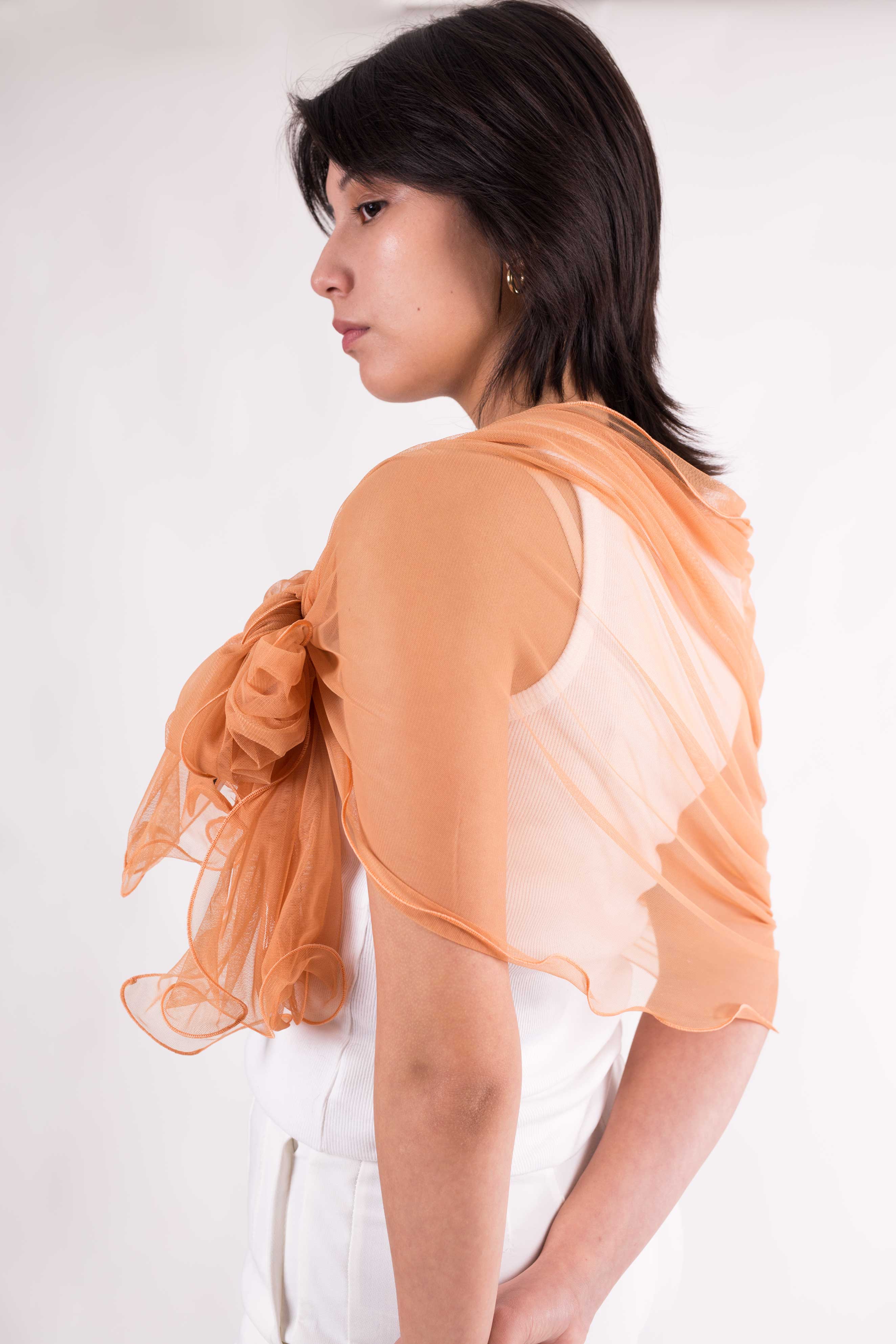 MR Complements - Vente Écharpe – femme - Châle en tulle grande taille aux bords ondulés81