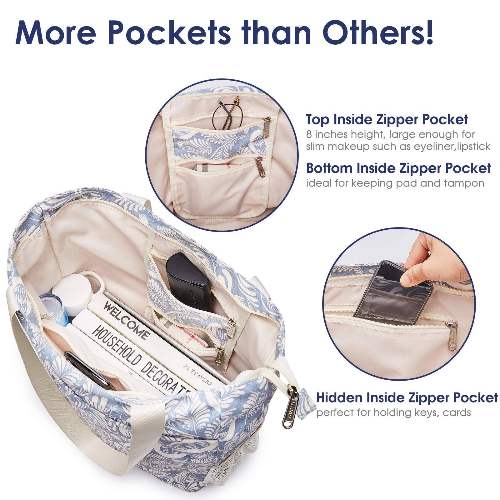 wandf - Wholesale Beach Bag - WANDF Water-resistant Beach Shoulder Tote Bag for Women4