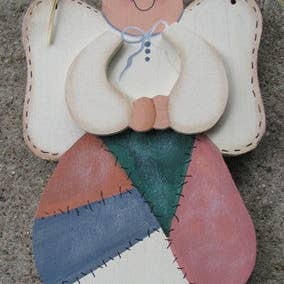 Country Crafts Angel 600A Patchwork Hangs by wire for wholesale by Nannie and B's Crafts