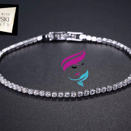 Tennisarmband für Herren oder Damen, vergoldet mit 18 kt und - 19 cm für den Großhandel von HTB
