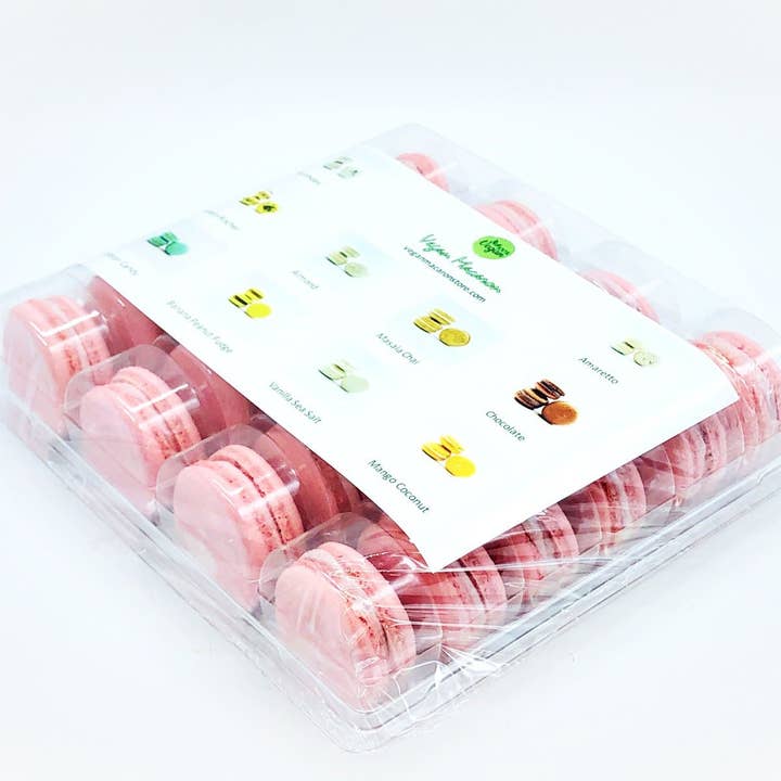 macaron centrale - Wholesale Cookie - Wholesale Rose Raspberry Vegan Macarons | Available in 24 & 48 Pack | A great addition for your bakery establishment or your next party2