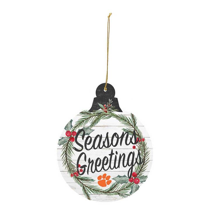 KH Sports Fan - Wholesale Ornament - Seasons Greetings Christmas Tree Ornament Clemson Tigers