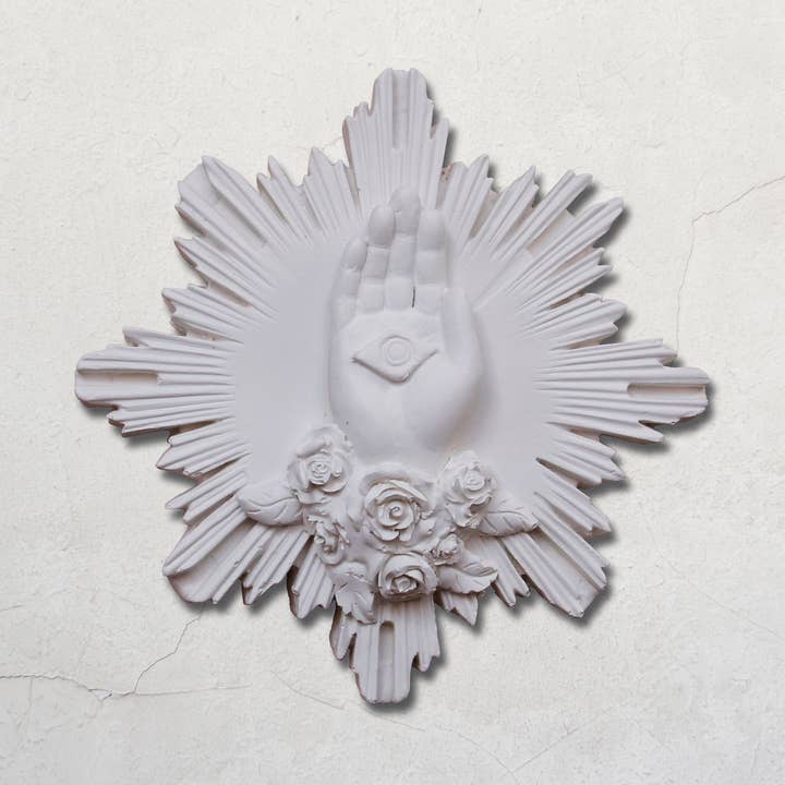 Ex-voto mano "La mano di Maria" - Bianco per la vendita all'ingrosso da parte di J'ai vu la Vierge