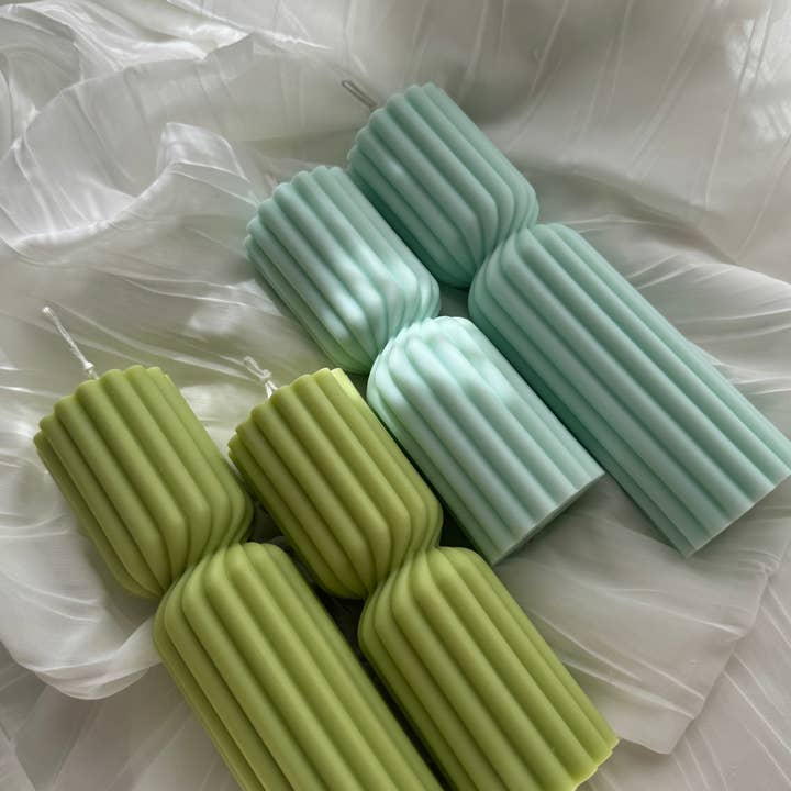 Vive Candles - Wholesale Novelty Candle - Striped Pillar Candle