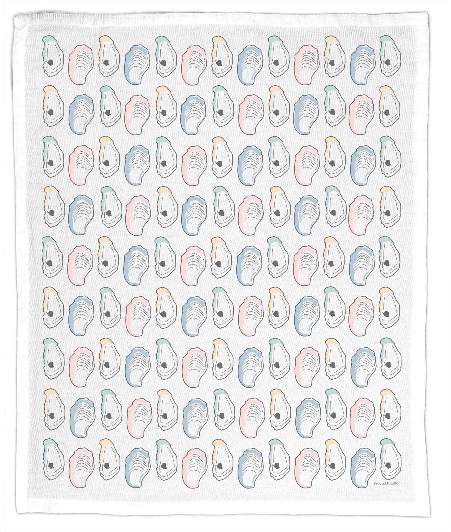 Coast & Cotton - Wholesale Tea Towel - Oyster Shells, Organic Cotton Tea Towel (2 colors)0