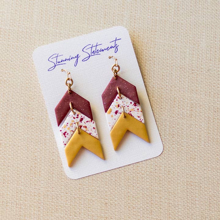 Stunning Statements - Wholesale Dangle Earrings - Tara Gameday School Spirit Clay Earrings3