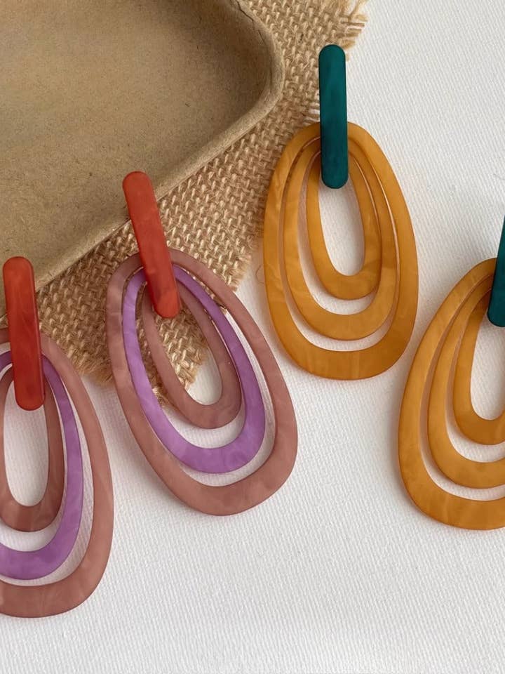 Earwish - Vintage Resin Statement Earrings - Eye-catching for wholesale by Funkyrel® Atzbranding Limited