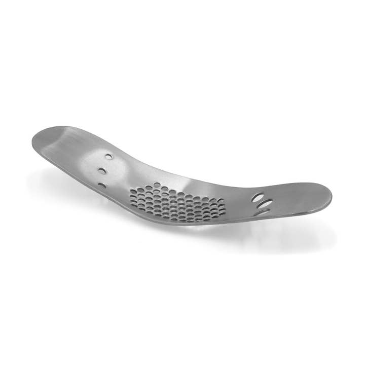 KITCHEN BASICS Garlic Crusher w/Herb Striper Stainless Steel for wholesale on Faire1