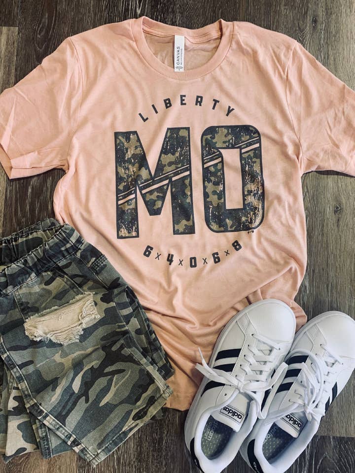 Sporty Camo State Tee (STATE1010-TEE) for wholesale by Hustle+Heart