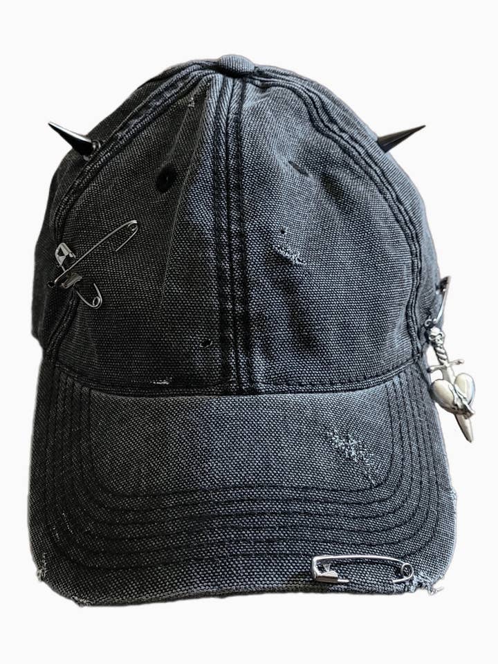 Hellish Distressed Punk Hat for wholesale by MoshDolls