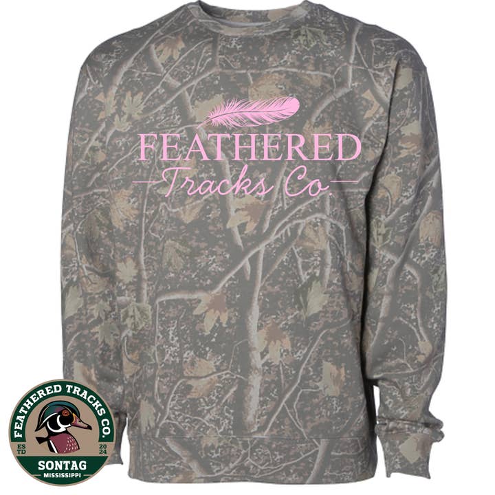 Pink FTC - Sweatshirt Deadwood Camo pour la vente par Feathered Tracks Co.