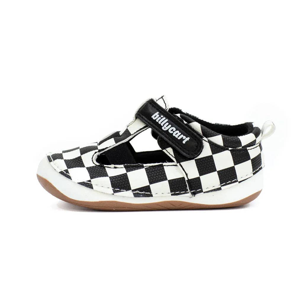 Billycart Kids - Wholesale Sandals - Baby - RACER black and white checkered baby and toddler unisex sandals5
