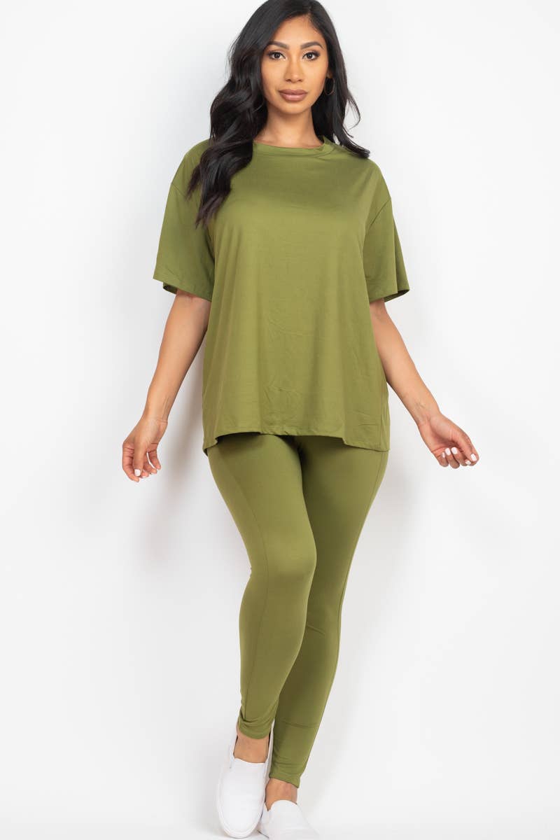 CAPELLA APPAREL - Wholesale Lounge Set - Women's - Oversized T-shirt & Leggings Set6