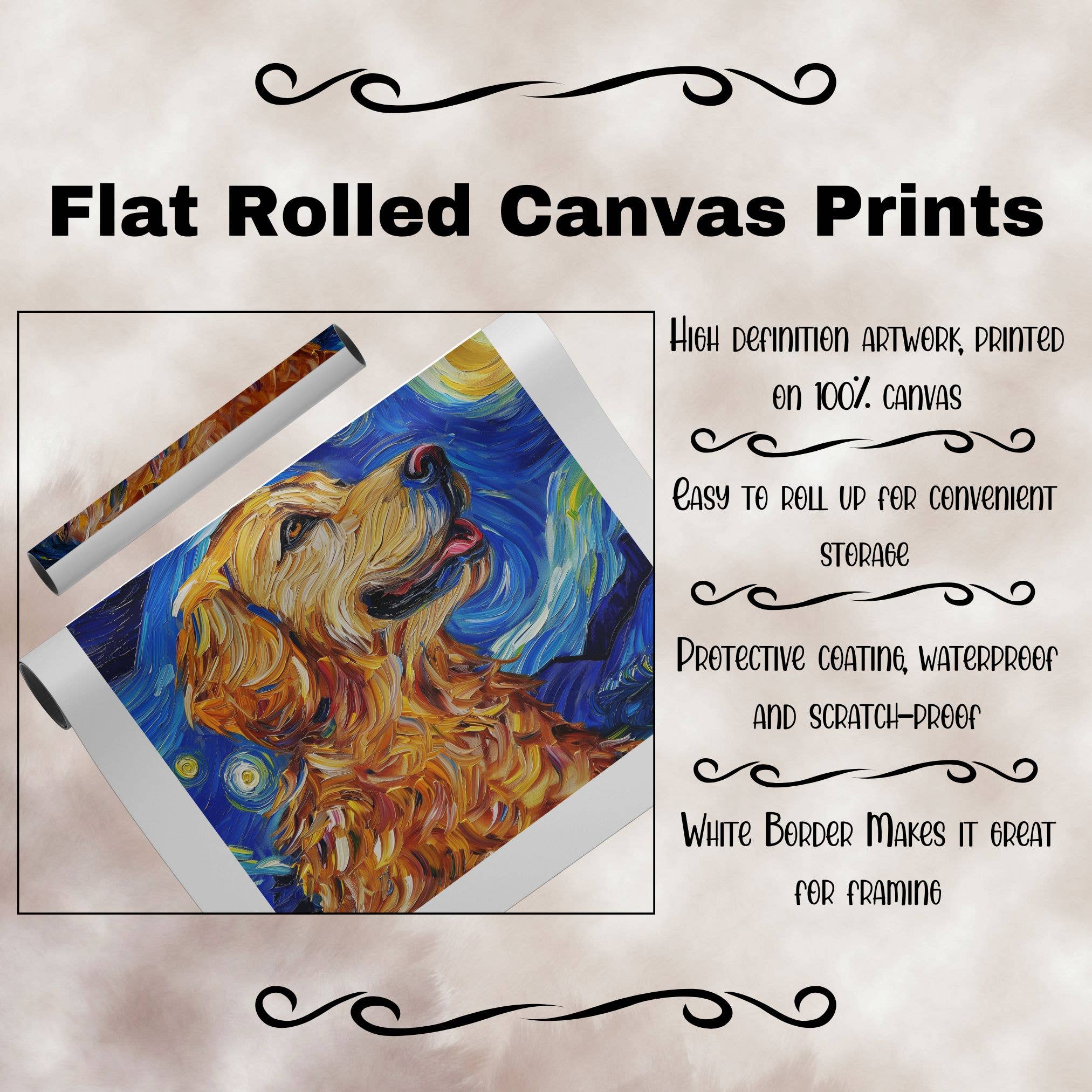 Art Paradise Studios - Vendita all'ingrosso Stampa artistica - Chihuahua in un ricco abito rosso con cappello su tela arrotolata piatta2