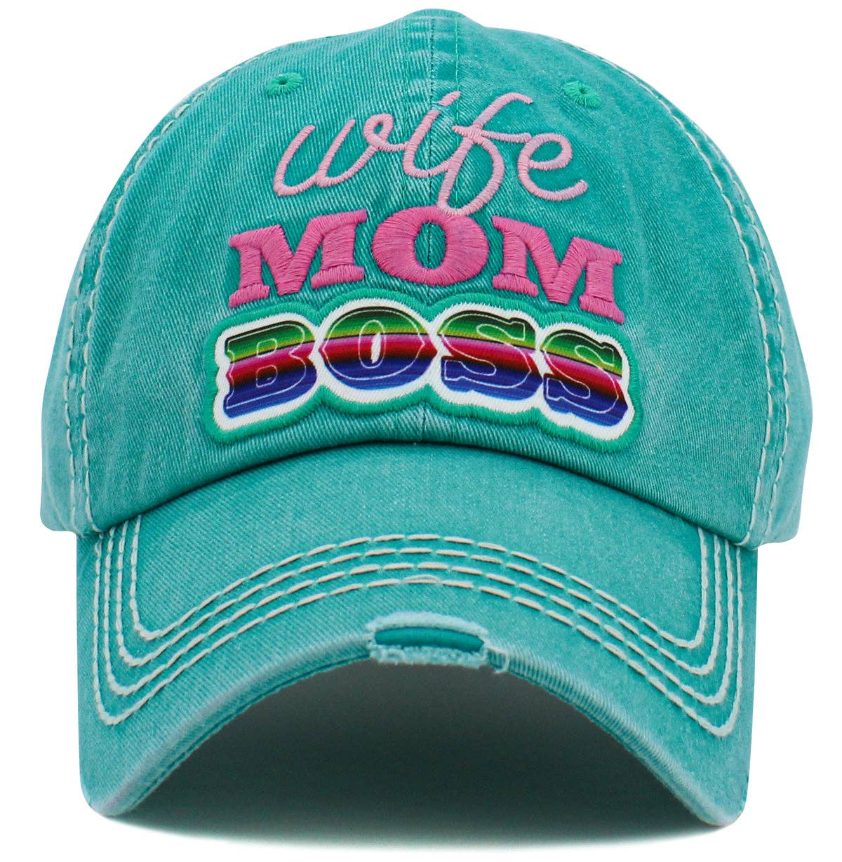 MiMi Wholesale - Wholesale Baseball Cap - Women's - KBV1488 'Wife Mom Boss' Washed Vintage Ballcap3