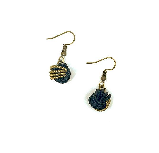 Sea Lily - Wholesale Dangle Earrings - 235 - Bronze/Black Knot PW Earring0