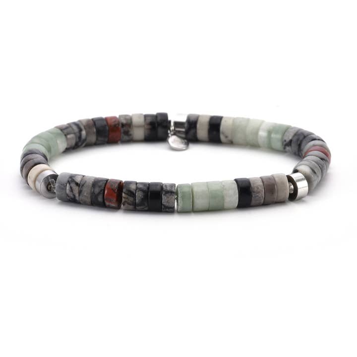 Stålarmbånd med heishi-perler 6mm jade fra Luzhou for engroshandel hos SIXTY STONES