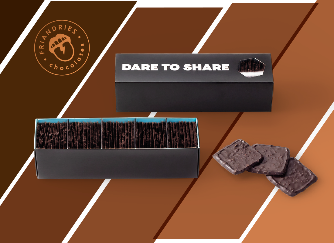 Friandries Chocolates – Caixa de chocolate por atacado – Friandries Chocolate Galetjes - Chocolate negro/feuilletine2