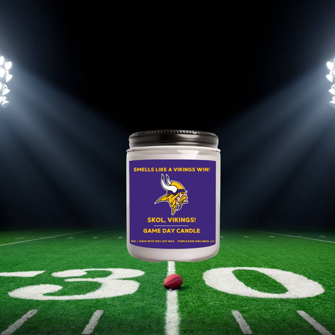 Purple Rose Wellness, LLC - Wholesale Jar/Filled Candle - Minnesota Vikings Football Candle