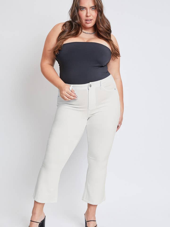 Plus Hyperstretch Cropped Kick Flare Hose-EP206731 für den Großhandel von YMI