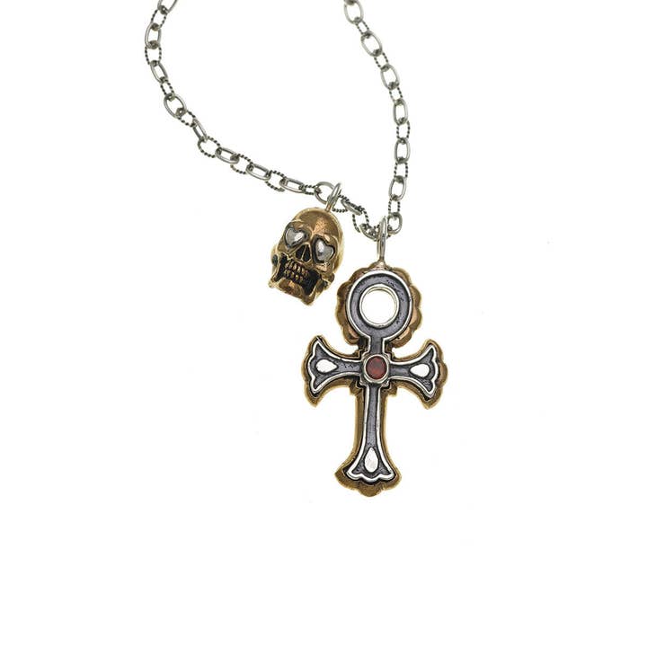 Punk Explosion sterling zilveren bronzen granaatketting voor wholesale door Cynthia Gale New York