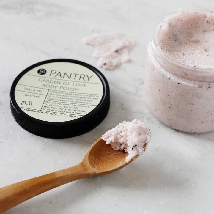 Pantry Products - Skin, Body, + Wellness – Großhandel Körperpeeling – Garten der Liebe - Blumiges Körperpeeling Sommerblüten-Zuckerpeeling2