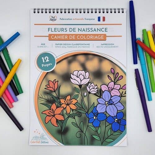 ColorFall Editions - Venta al por mayor Libro para colorear y cuaderno de actividades - Adultos - Libro de colorear de flores de nacimiento para adultos0
