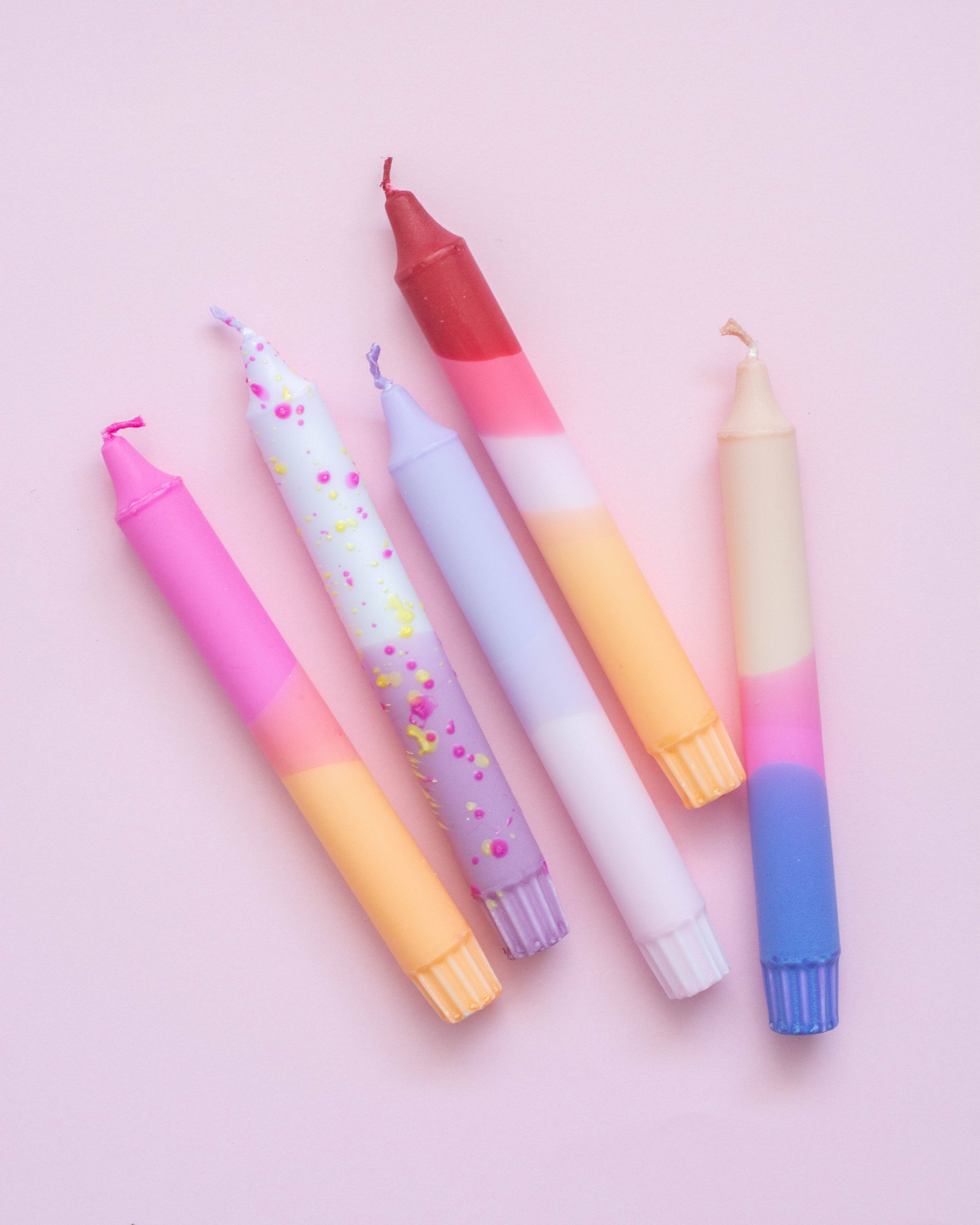 Nordtrice - Wholesale Tapered Candle/Candlestick - Taper candles- 5 pack/ pastel party sunset mix2