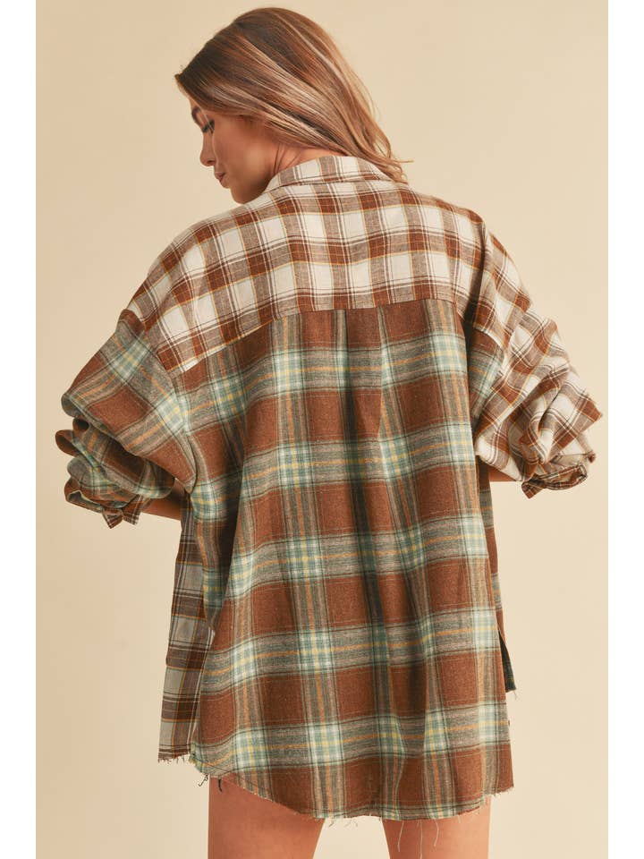 AEMI + CO - Wholesale Button Down Shirt - Women's - 845AN Noelle Flannel Shirt 1