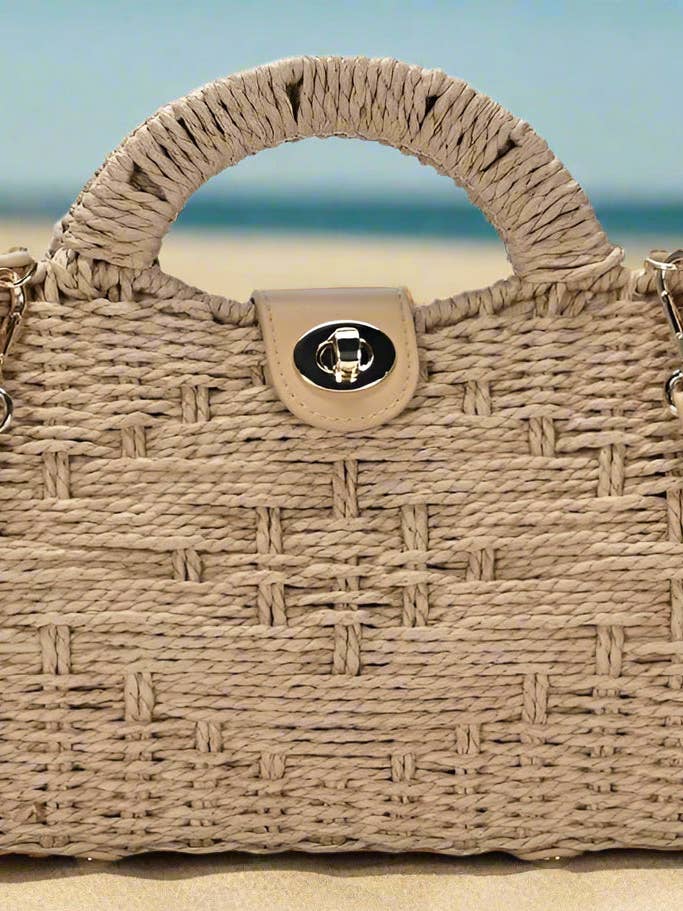 BGA5126 Straw Satchel Tote/Crossbody Bag for wholesale by MiMi Wholesale