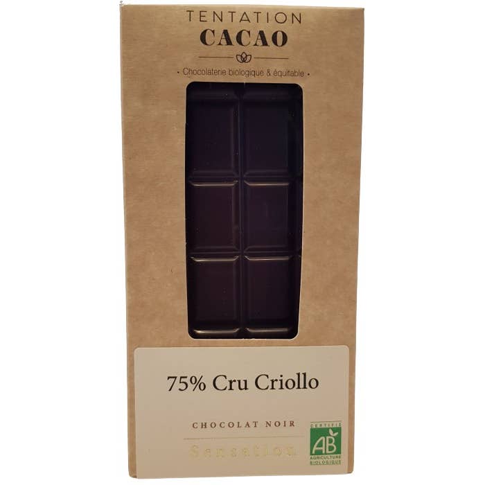 tentationcacao – wholesale Chokladkaka – 75% Criollo RAW mörk choklad