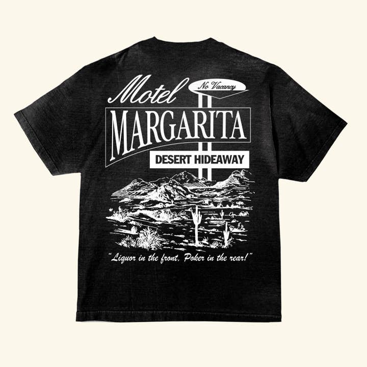 Hideaway Tee - Vintage Black for wholesale by Motel Margarita