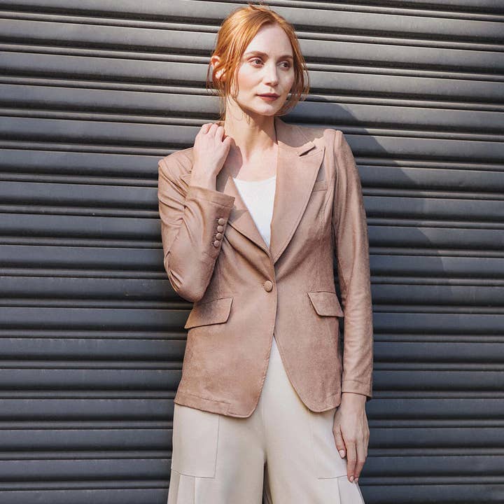 JK124 - Liquid Leather ™ Signature Pocket Blazer for wholesale by Clara Sunwoo