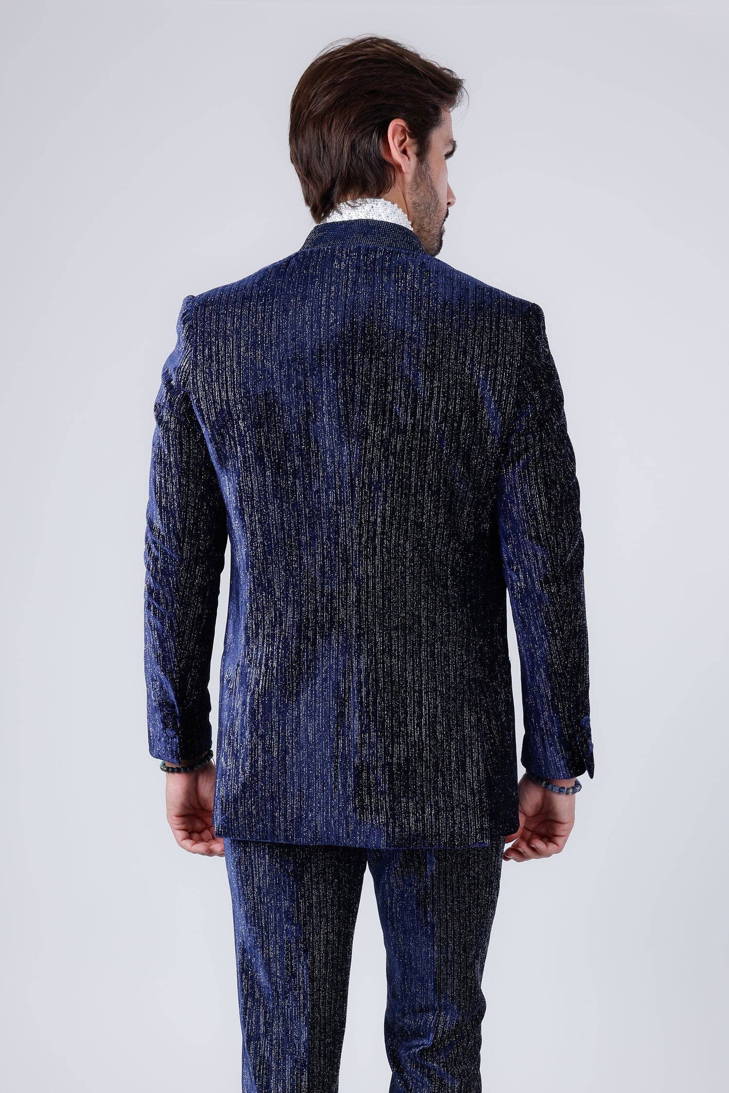 BARABAS – wholesale Suit set – men's – Men's Velvet Fabric Glitter Shawl Lapel Suits 4SU216