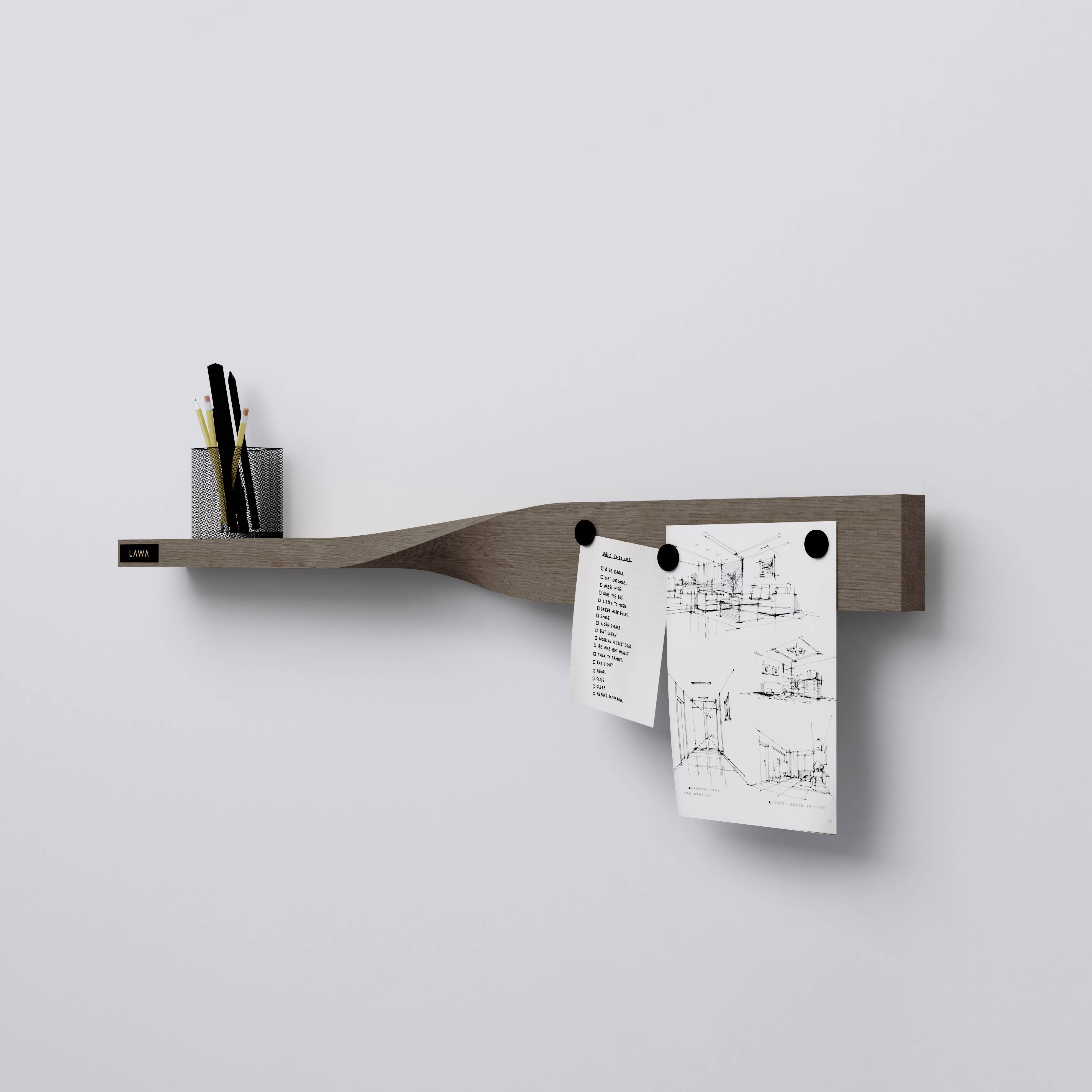 Lawa Design - Wholesale Knife Storage - Twist Shelf Smoked Oak - wooden magnetic knive board3