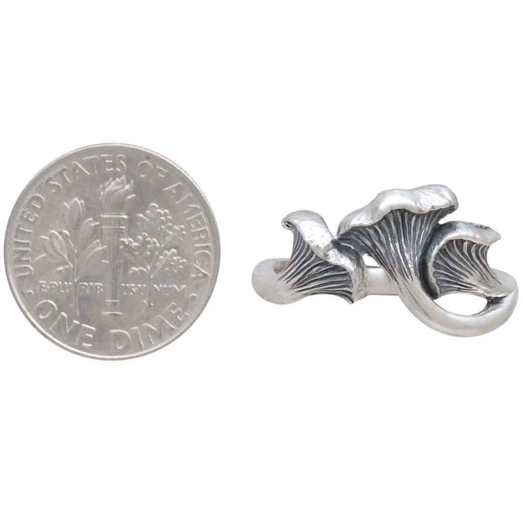 Nina Designs - Wholesale Cocktail/Statement Ring - Sterling Silver or Bronze Chanterelle Mushroom Ring4
