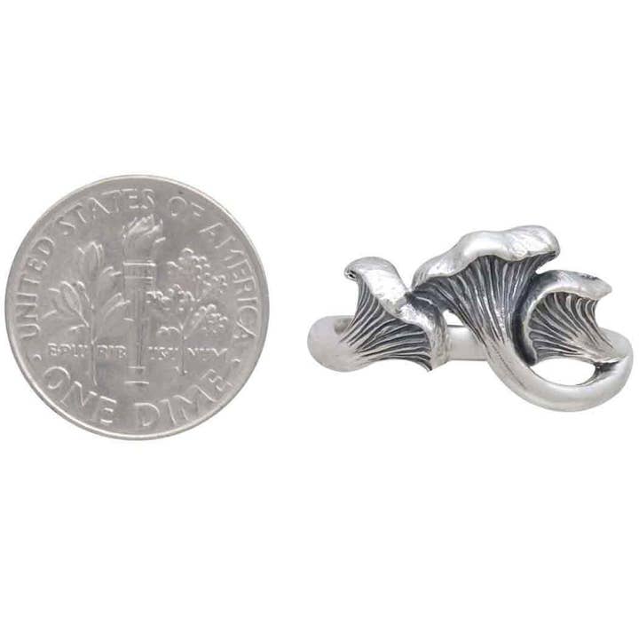 Nina Designs - Wholesale Cocktail/Statement Ring - Sterling Silver or Bronze Chanterelle Mushroom Ring6