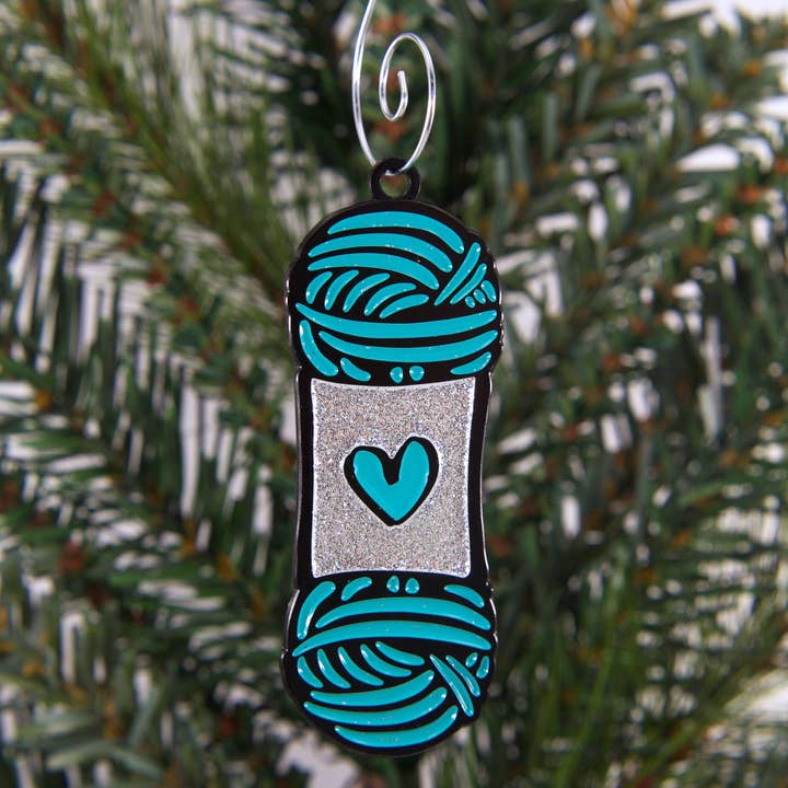 Fox & Pine Stitches - Wholesale Ornament - Teal Yarn Skein | Christmas Ornament 1