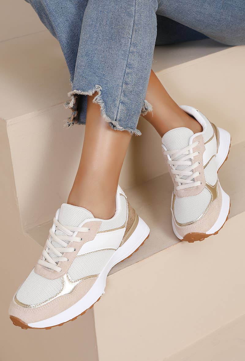 Joia Paris - Vendita all'ingrosso Sneakers di tendenza - Donna - Sneakers estive da donna con lacci e inserti in suede N-21218