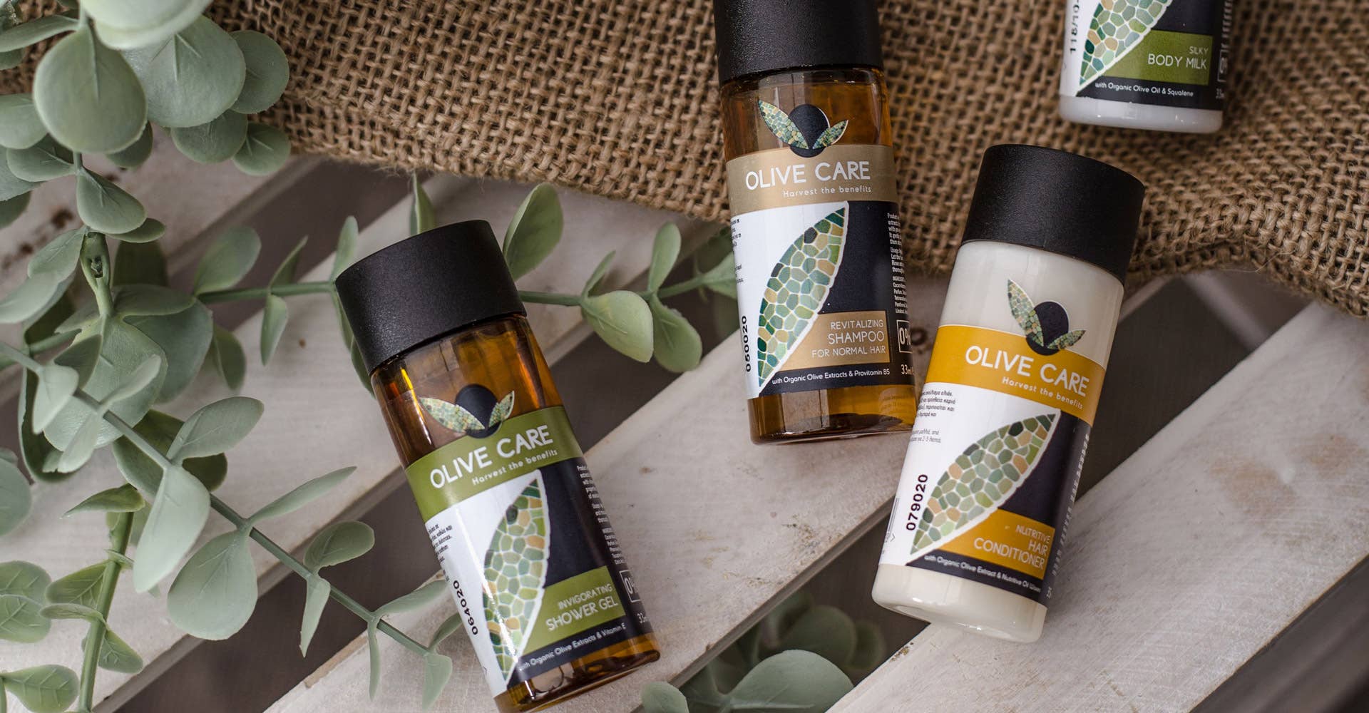 Flexi Amenities - Venta al por mayor Juego de baño y cuidado corporal - Set de cortesía de los servicios del hotel Olive Care Monodose4