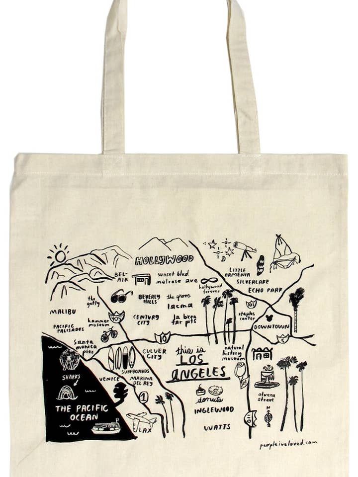 Los Angeles Map Tote for wholesale by People I've Loved