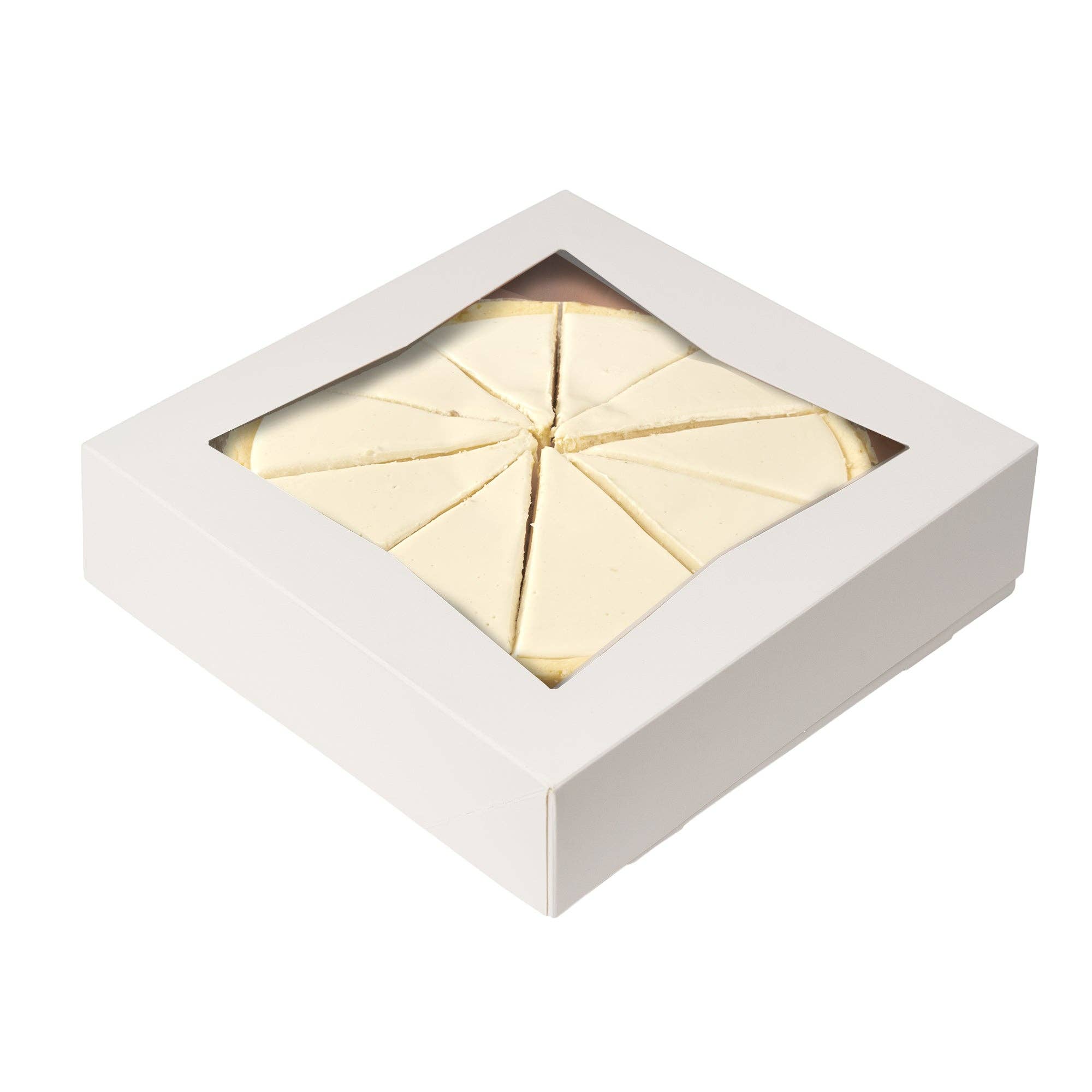 White Bakery Boxes with Window - pack of 25 - 10"L x 10"W x 2 ½"H for wholesale on Faire5