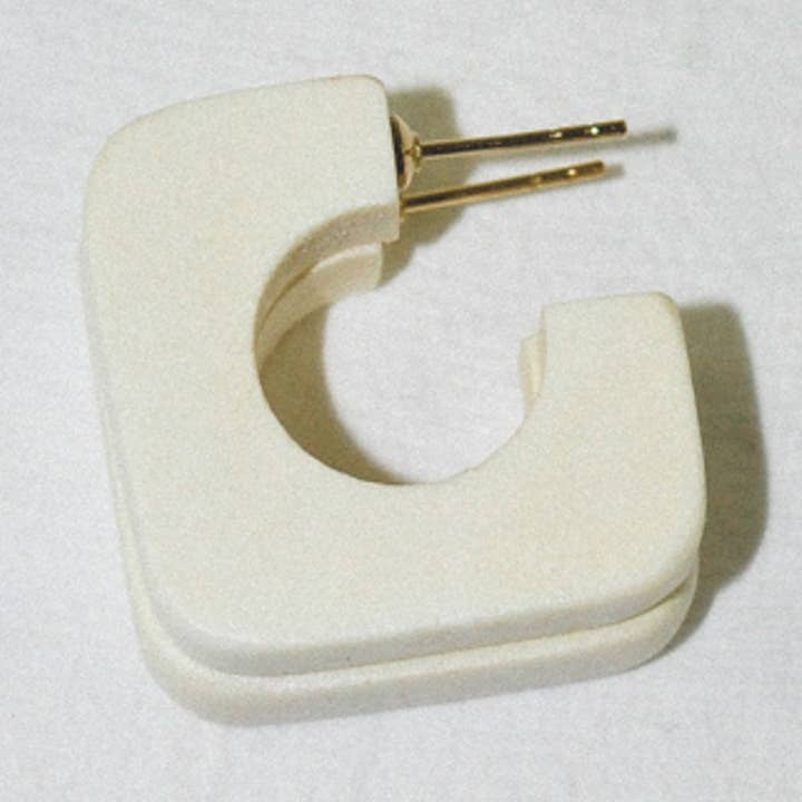 BINKY AND LULU - Wholesale Hoop Earrings - Ivory Square Hoop0