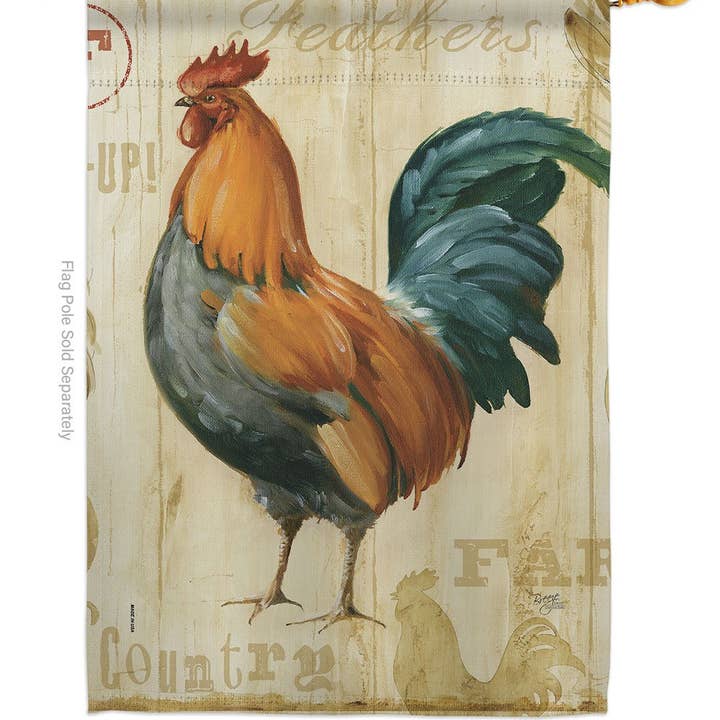 Two Group Flag Co - Wholesale Vlag - Haan Boerderij Dieren Boerenerf Dier Primitieve Decor Vlag1
