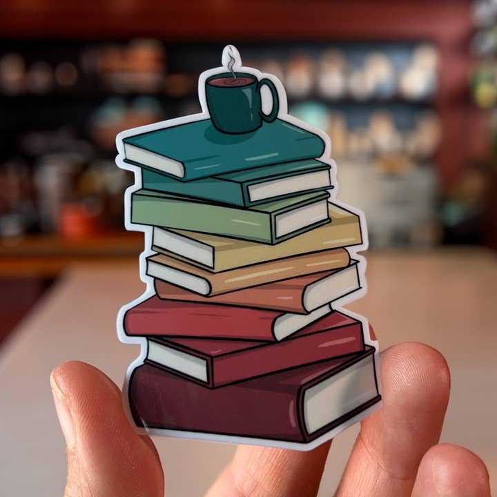 The Book Stack Sticker for wholesale by Paperback Post