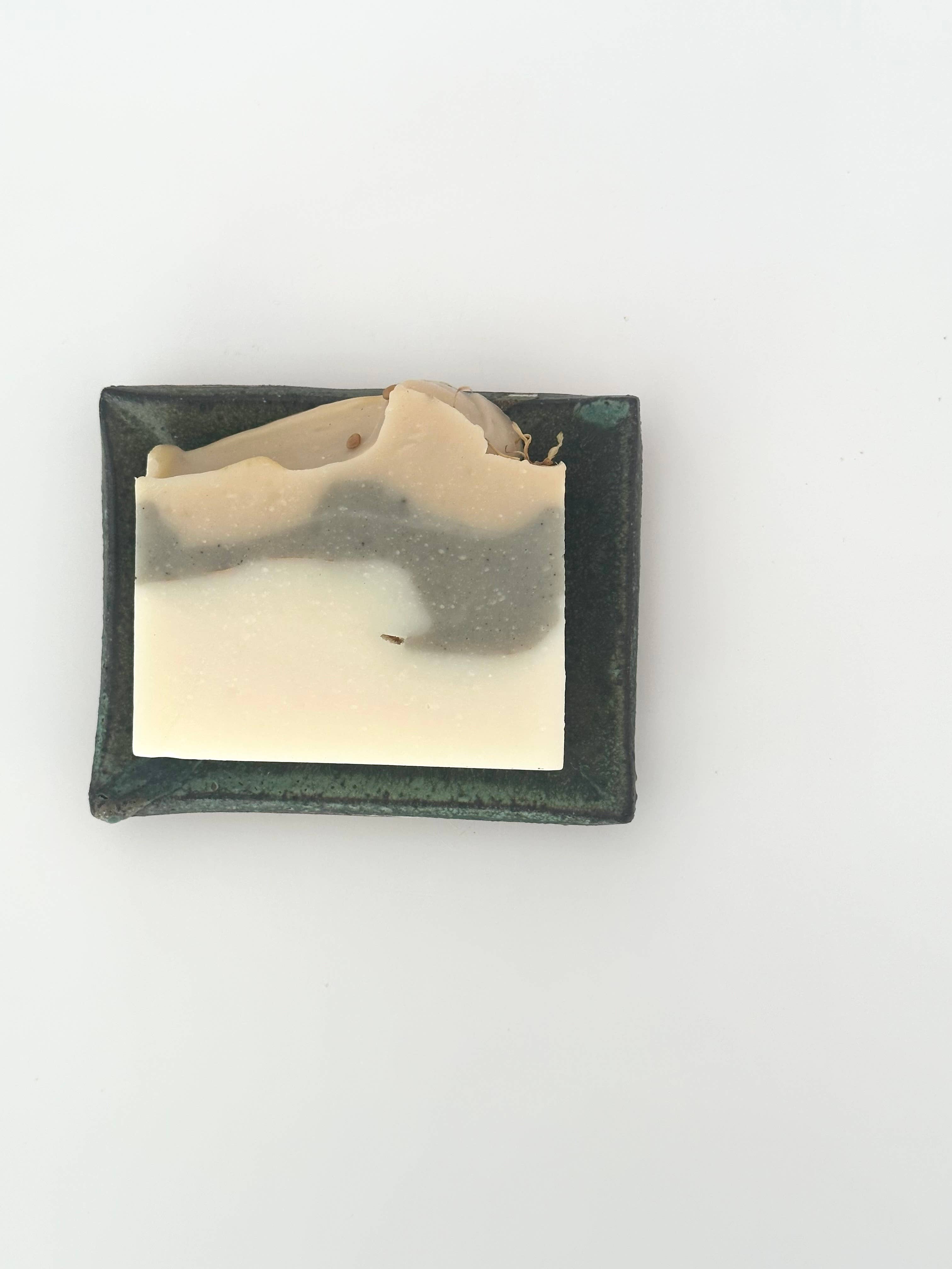 Agave Pantry LLC - Wholesale Bath Soap Dish - Soap dish - handmade pottery- dark green3