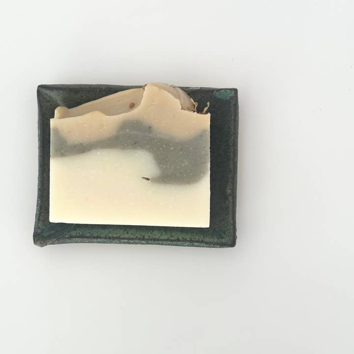 Agave Pantry LLC - Wholesale Bath Soap Dish - Soap dish - handmade pottery- dark green3