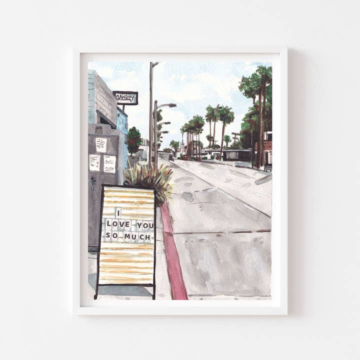 Impressão artística de Los Angeles Streetscape - Eu te amo por atacado de Medjool Studio Art Print Shop
