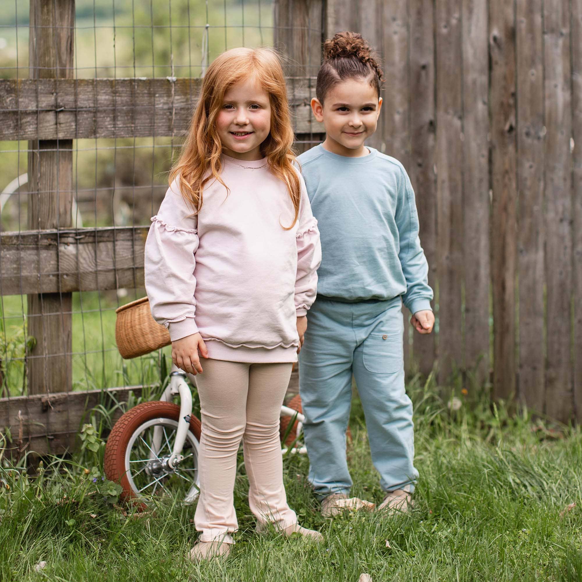 Mountain Blue Seamed Toddler Sweatshirt Set for wholesale on Faire7