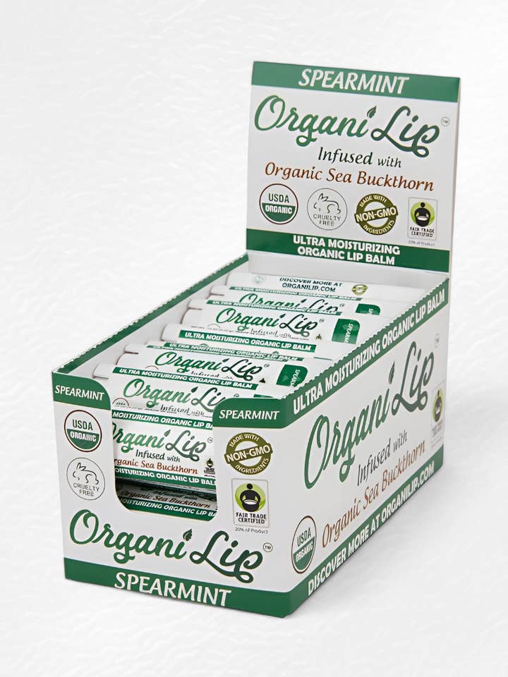 OrganiLip Lip Balm, 30 Count Spearmint for wholesale by OrganiLip